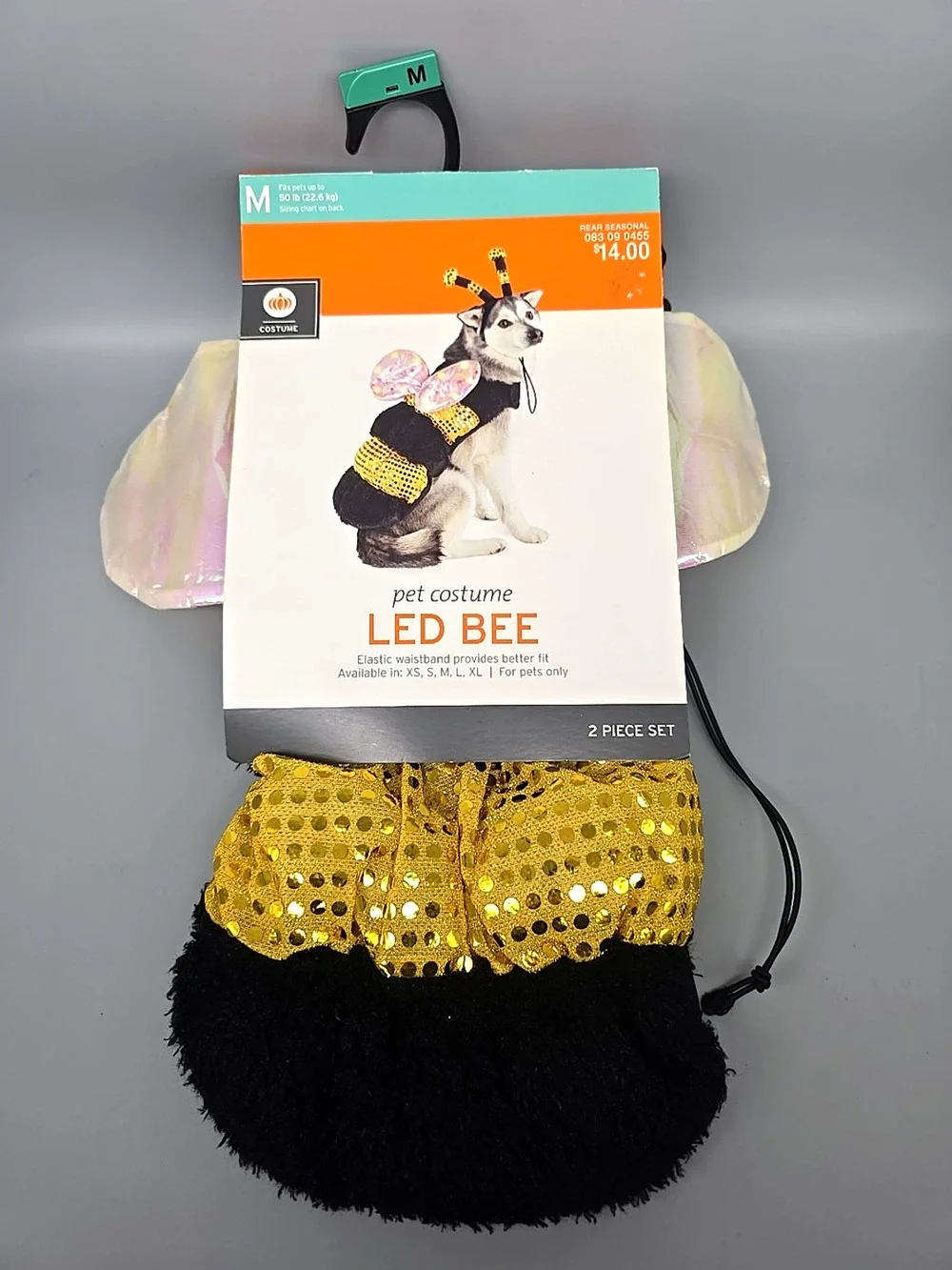 Dog Costume Bumblebee Sequin Wings Pet Halloween Medium New Not Tested